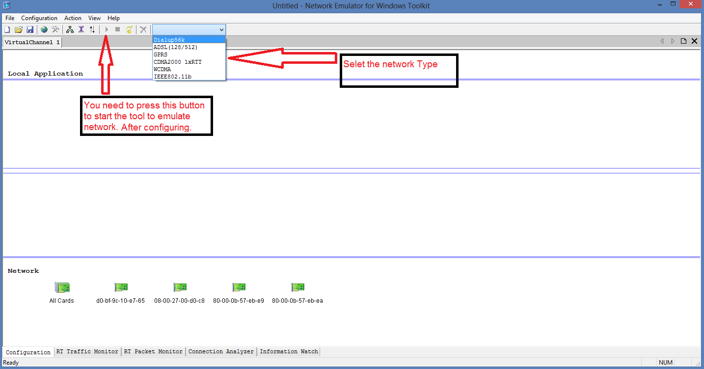 Configure slow network