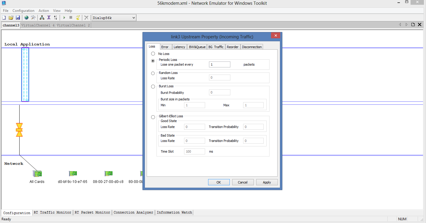 Packet Configuration for network test