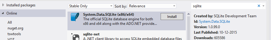 SQlite Package