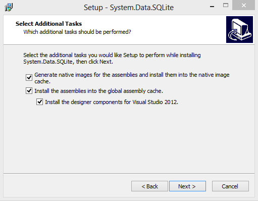 registering sqlite in gac